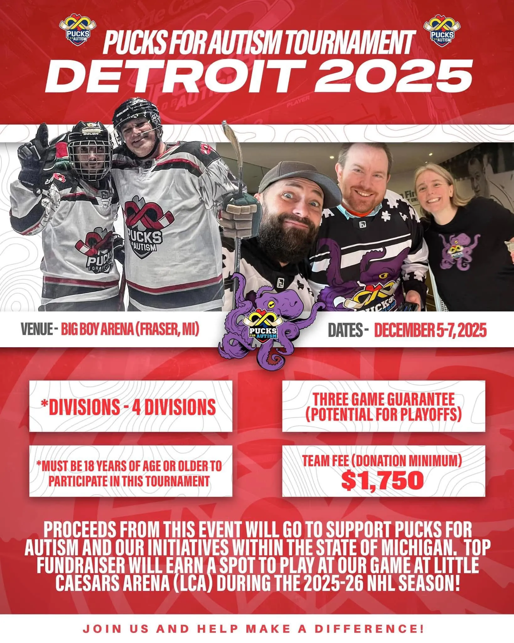 Pucks for Autism 2025 Detroit Tournament